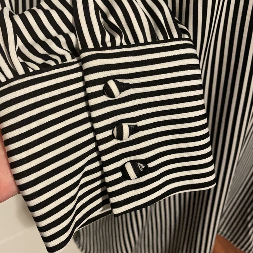 Ann Taylor Black and white striped blouse
